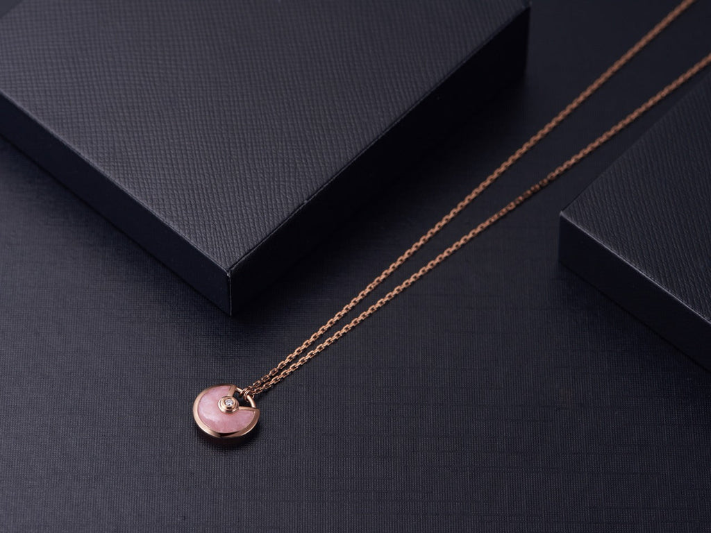 ¡®Lumi¡¯AMULETTE ROSÉGOLD ROSA MOP-HALSKETTE