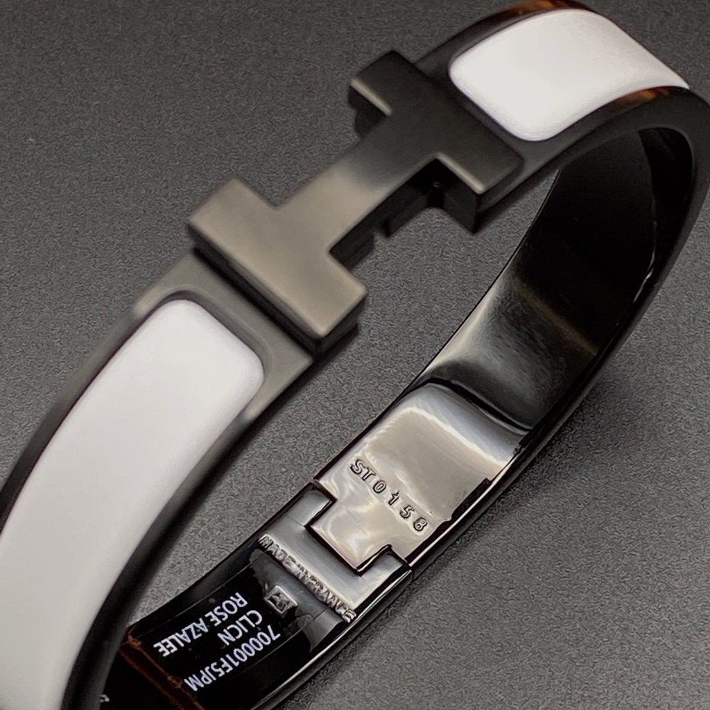 LumiH Armband 12 mm Schwarz Weiß Keramik