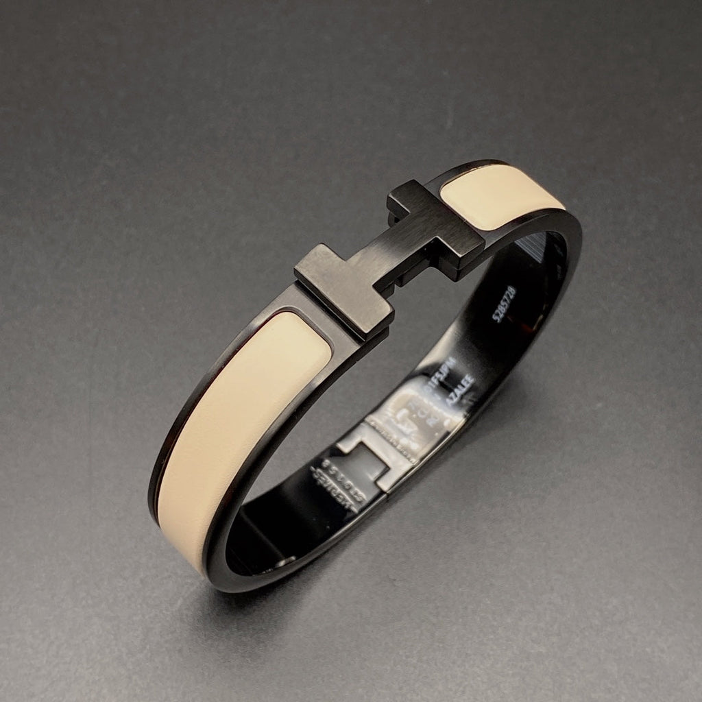 LumiH Armband 12 mm Schwarz Beige Keramik