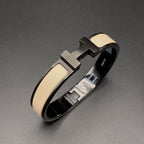 LumiH Armband 12 mm Schwarz Beige Keramik