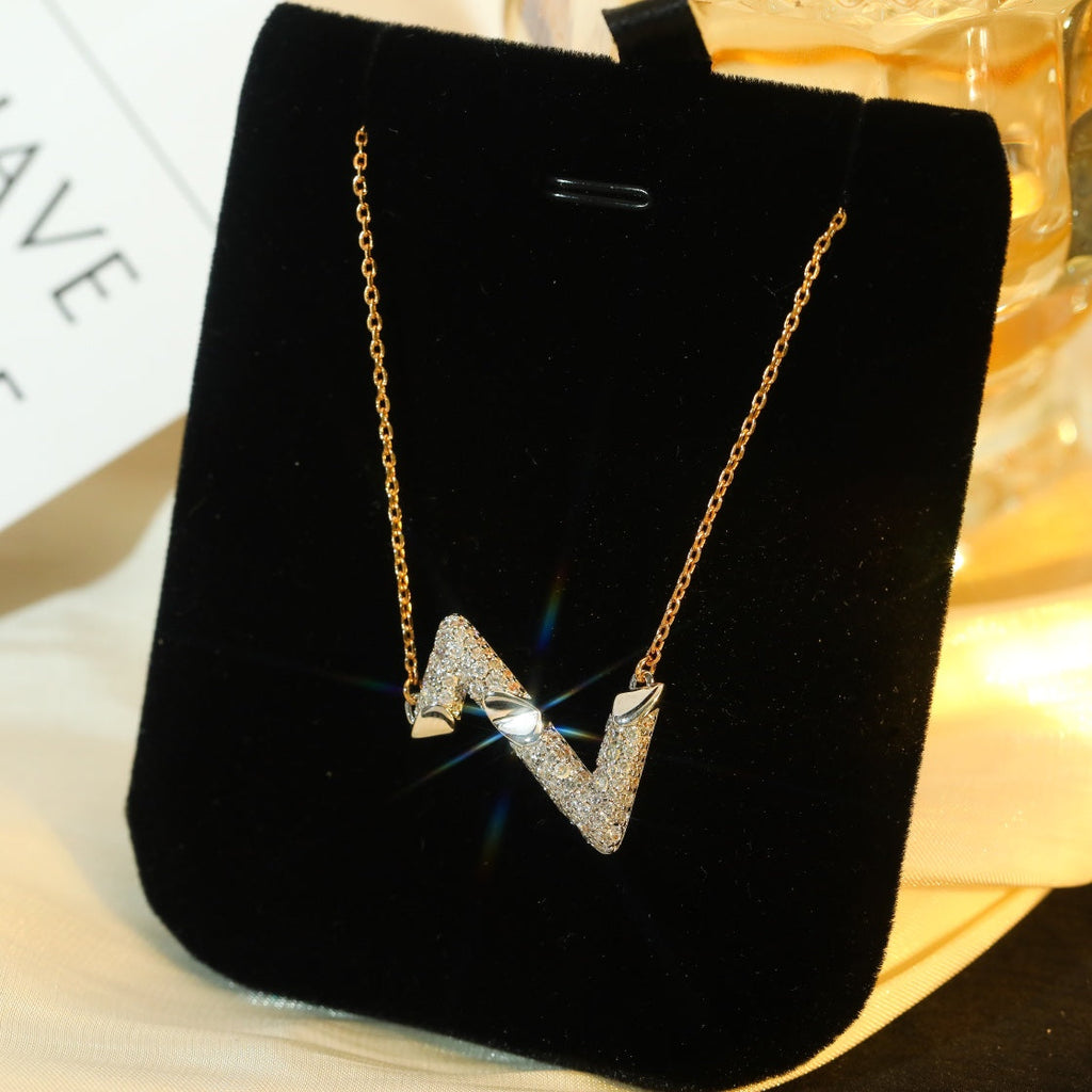 ¡®Lumi¡¯VOLT SILBERNE DIAMANT-ANHÄNGER-KETTE