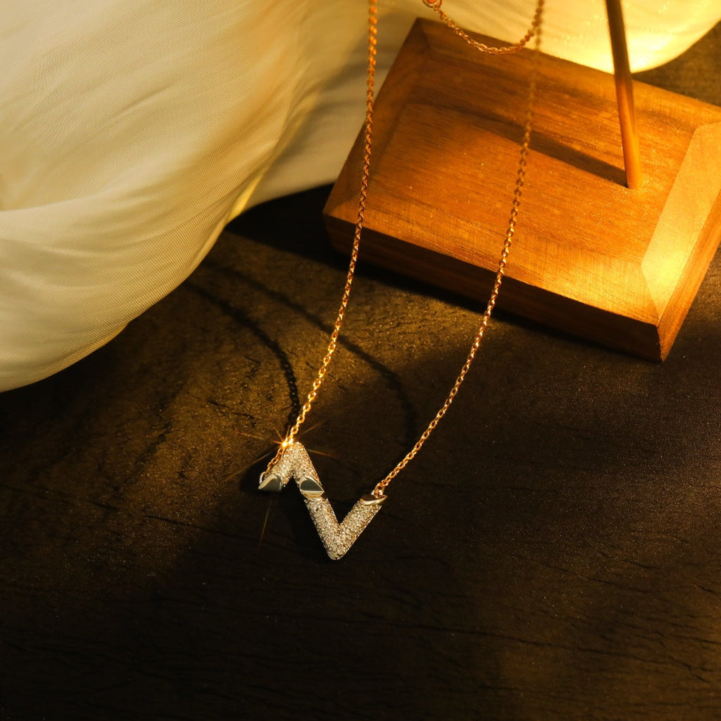 ¡®Lumi¡¯VOLT SILBERNE DIAMANT-ANHÄNGER-KETTE
