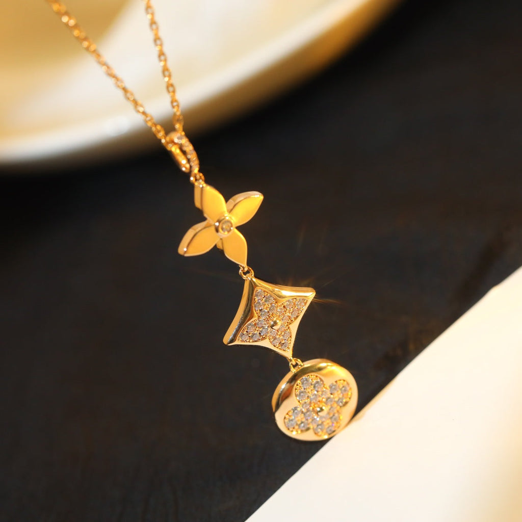 ®Lumi® Stern- und Sonnen-Diamant-Halskette aus Roségold