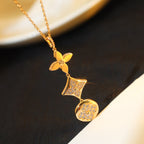 ®Lumi® Stern- und Sonnen-Diamant-Halskette aus Roségold