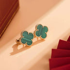 Lumi® CLOVER MEDIUM 1 MOTIFS MALACHITE EARRINGS