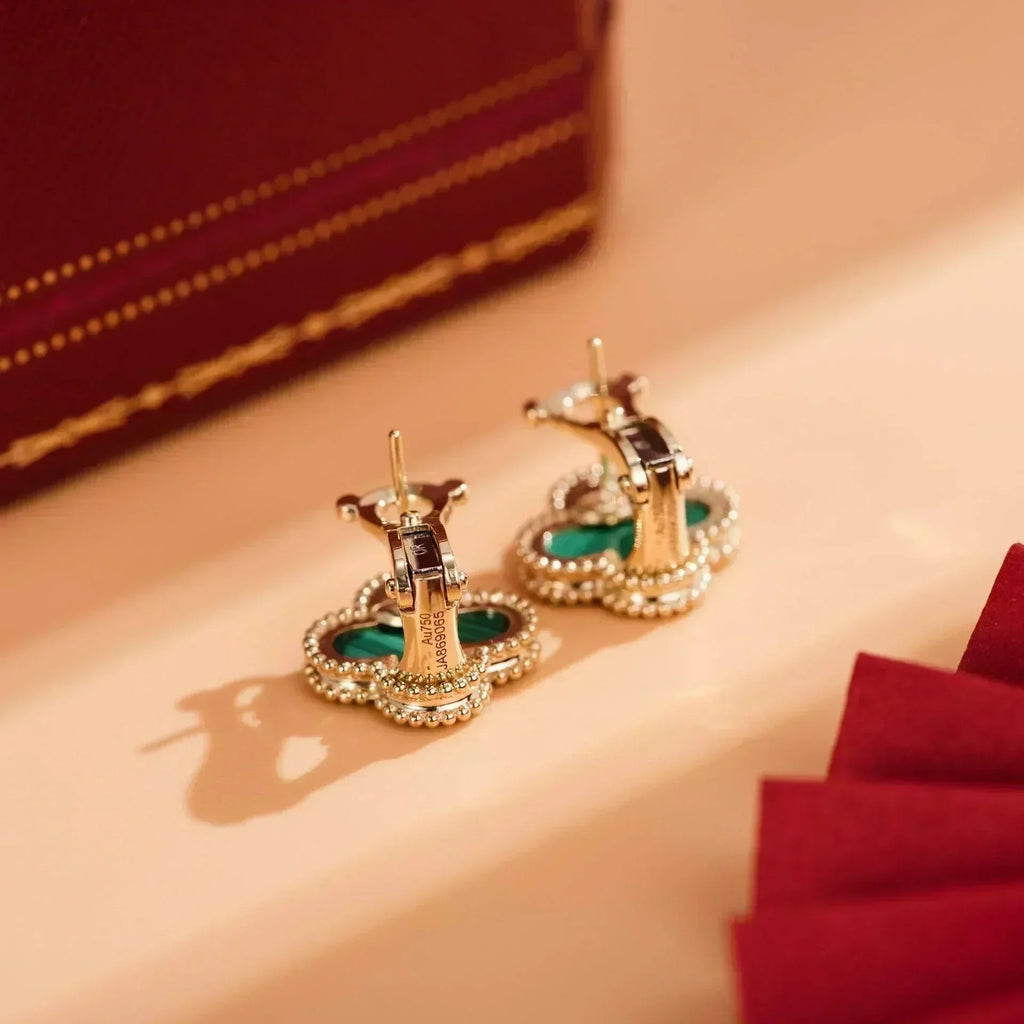 Lumi® CLOVER MEDIUM 1 MOTIFS MALACHITE EARRINGS