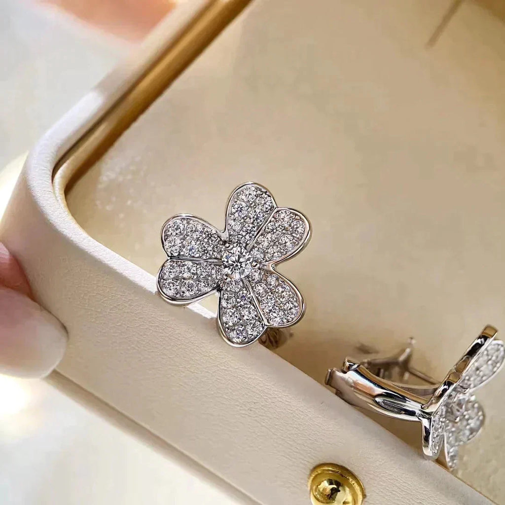 LumiClover Comos Diamantohrringe Silber