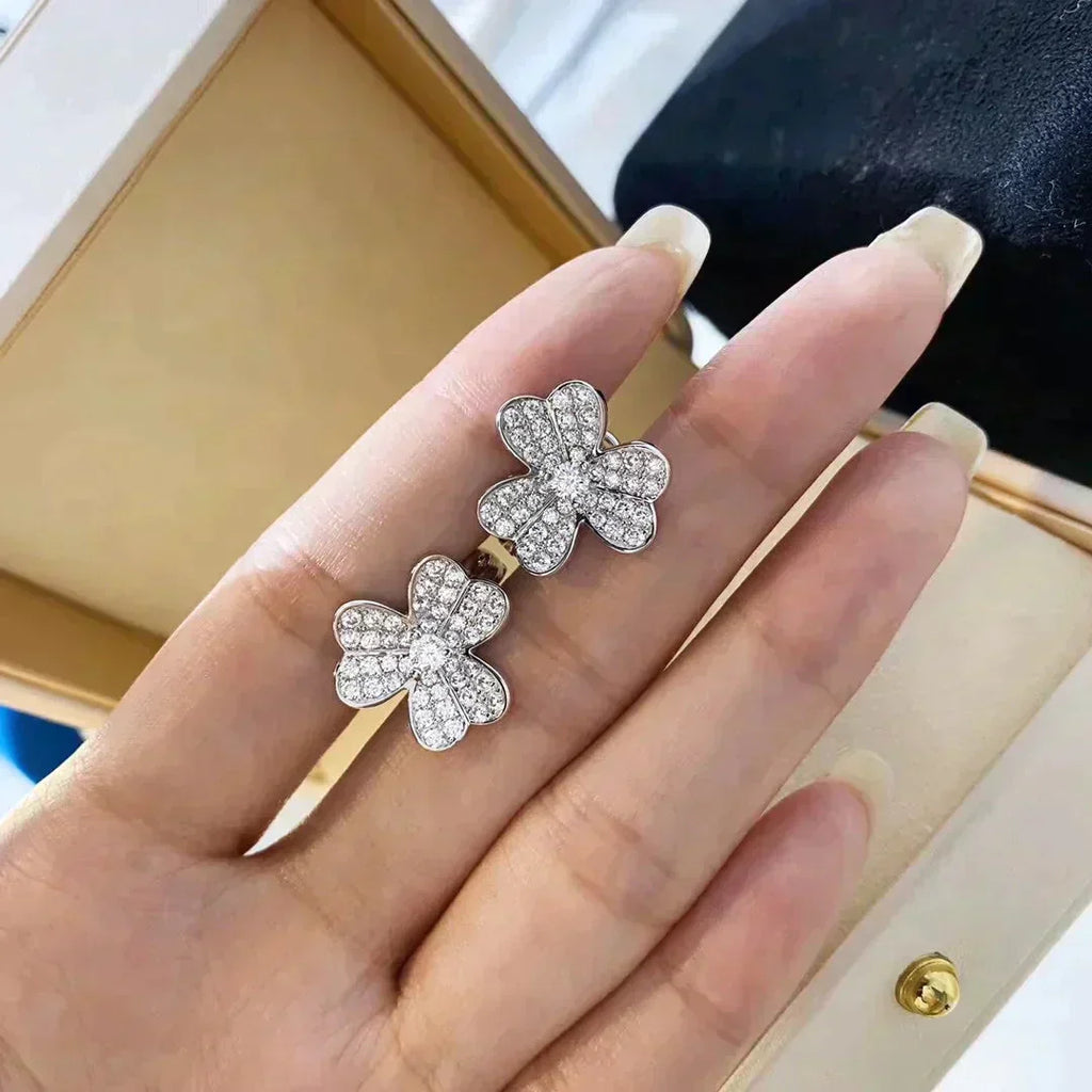 LumiClover Comos Diamantohrringe Silber