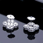 Lumi® Kleeblatt-Ohrstecker mit Diamantmotiven, Silber