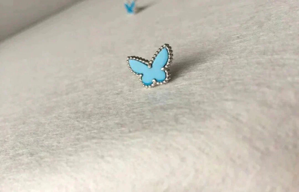 Lumi® Schmetterlings-Türkis-Ohrringe Silber