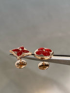 Lumi® Stern und Sonne Ohrstecker aus roségoldenem Karneol