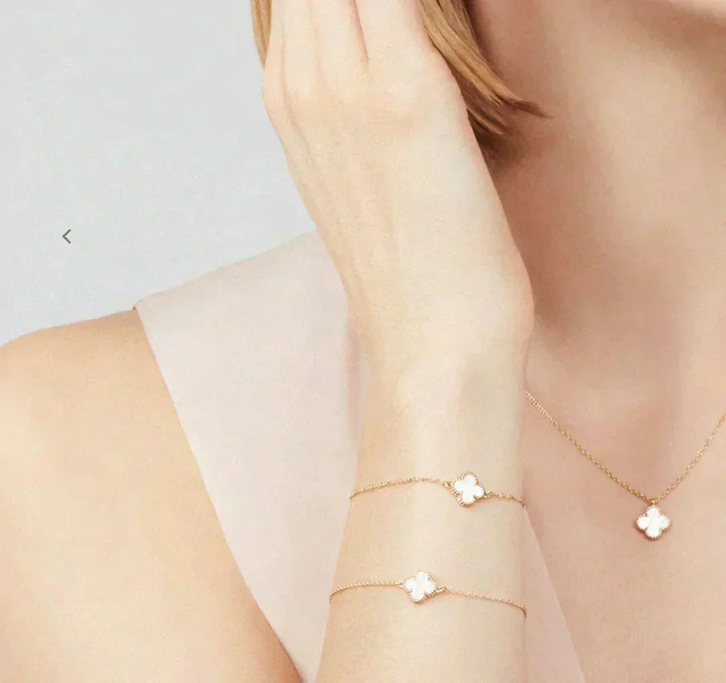 Lumi® CLOVER MINI 9,5 MM WEISSE PERLMUTT-KETTE