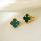 Lumi® CLOVER MEDIUM 1 MOTIFS MALACHITE EARRINGS