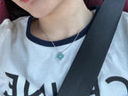 LumiClover 1 Diamant-Halskette aus hellblauem Silber