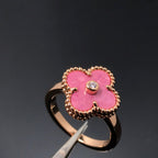LumiClover Rhodonit-Ring aus Roségold
