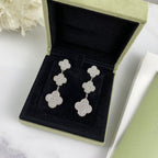 Lumi® Kleeblatt-Ohrringe mit 3 Diamantmotiven aus Silber