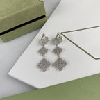 Lumi® Kleeblatt-Ohrringe mit 3 Diamantmotiven aus Silber