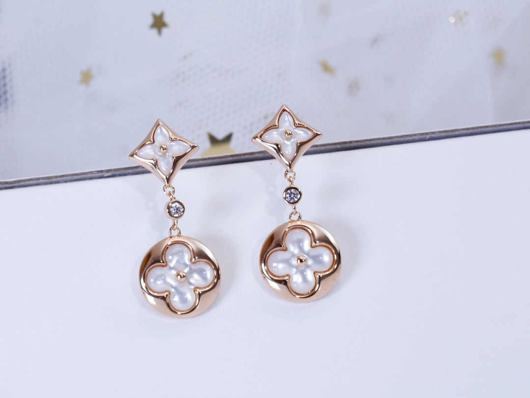 ¡®Lumi¡¯STAR AND SUN PINK GOLD MOP DROP EARRINGS
