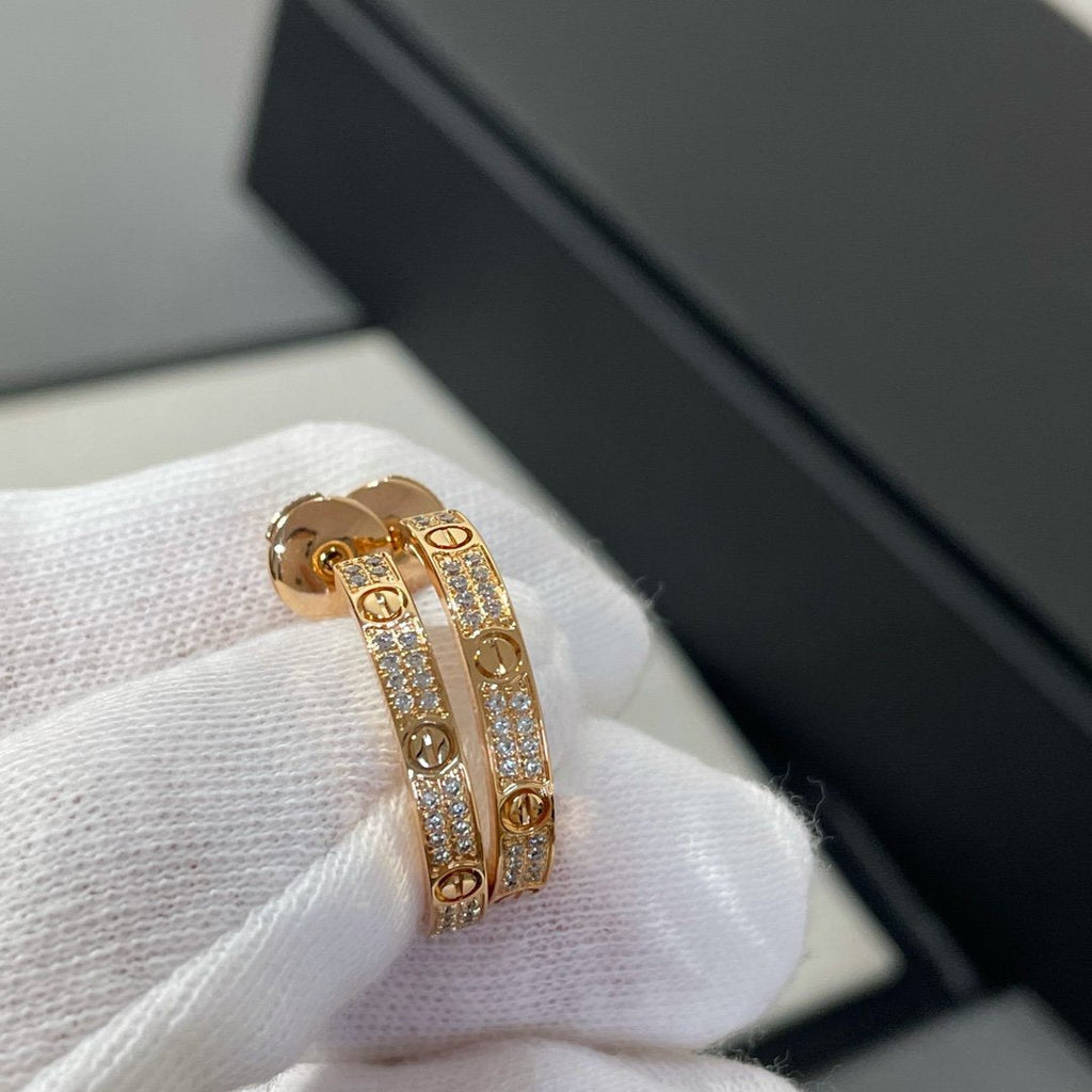 Lumi LOVE DIAMANT ROSA GOLDENE CREOLEN
