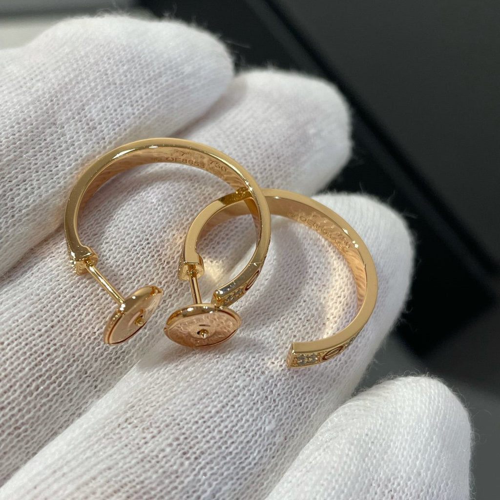 Lumi LOVE DIAMANT ROSA GOLDENE CREOLEN