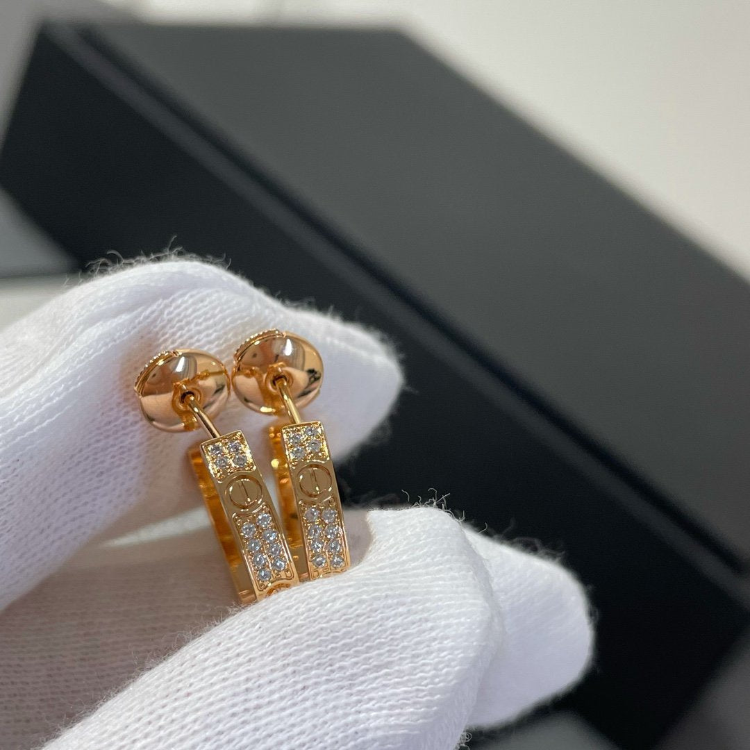 Lumi LOVE DIAMANT ROSA GOLDENE CREOLEN