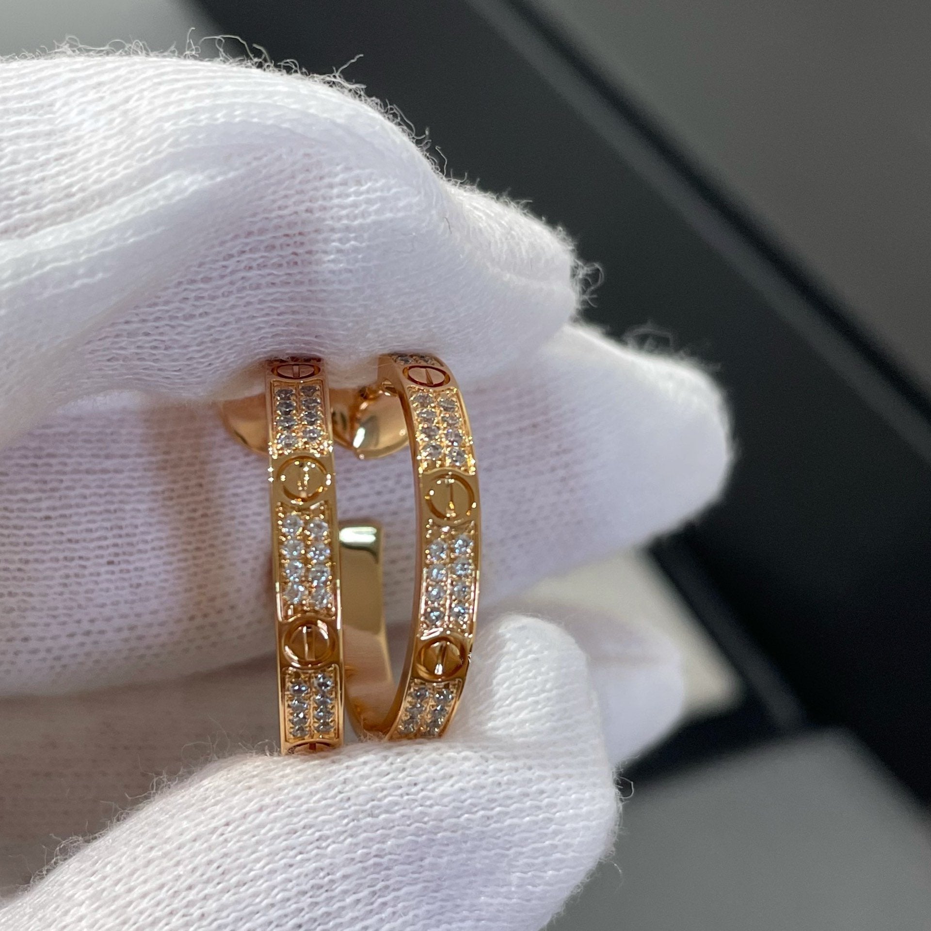 Lumi LOVE DIAMANT ROSA GOLDENE CREOLEN