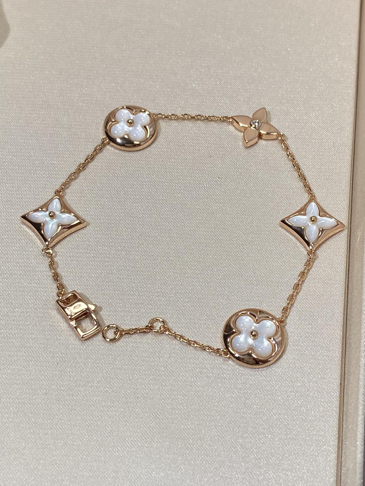 ¡®Lumi¡¯STAR AND SUN 5 MOTIF MOP PINK GOLD BRACELET