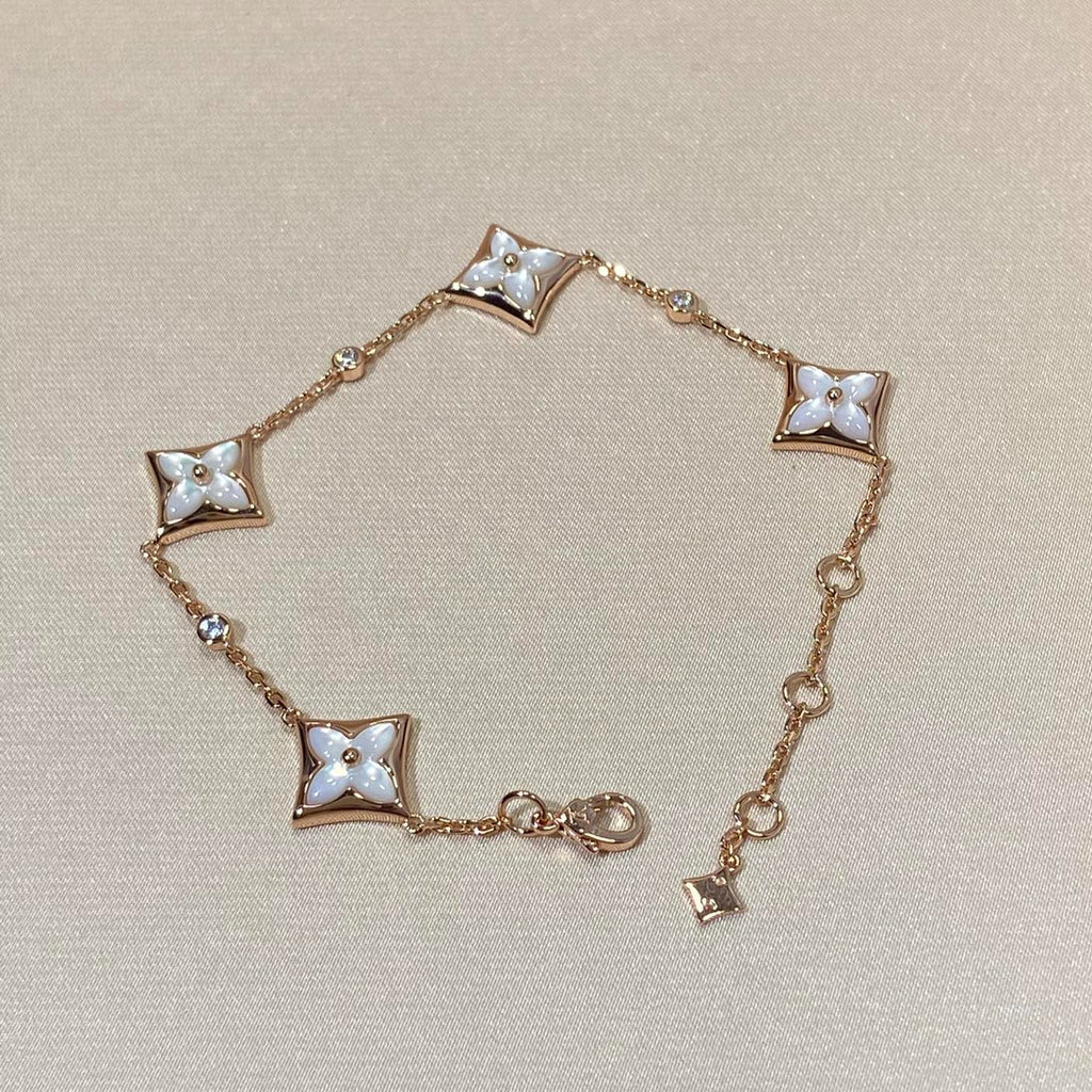 Lumi® STAR 4 MOTIF MOP DIAMOND PINK GOLD ARMBAND
