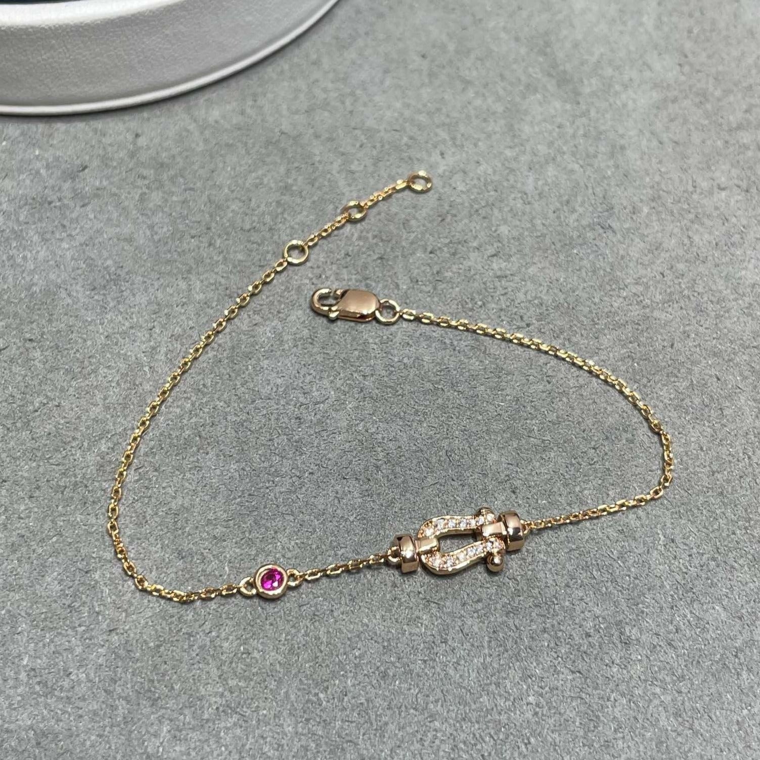 ¡®Lumi¡¯FORCE 10 DIAMOND CHAIN LINK PINK GOLD BRACELET