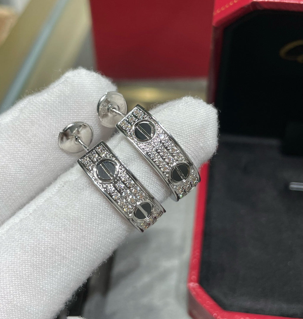 Lumi LOVE Ohrringe aus Keramik mit Diamantbesatz und Silber