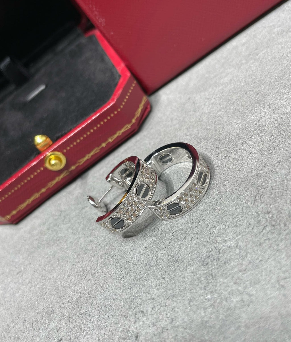 Lumi LOVE Ohrringe aus Keramik mit Diamantbesatz und Silber