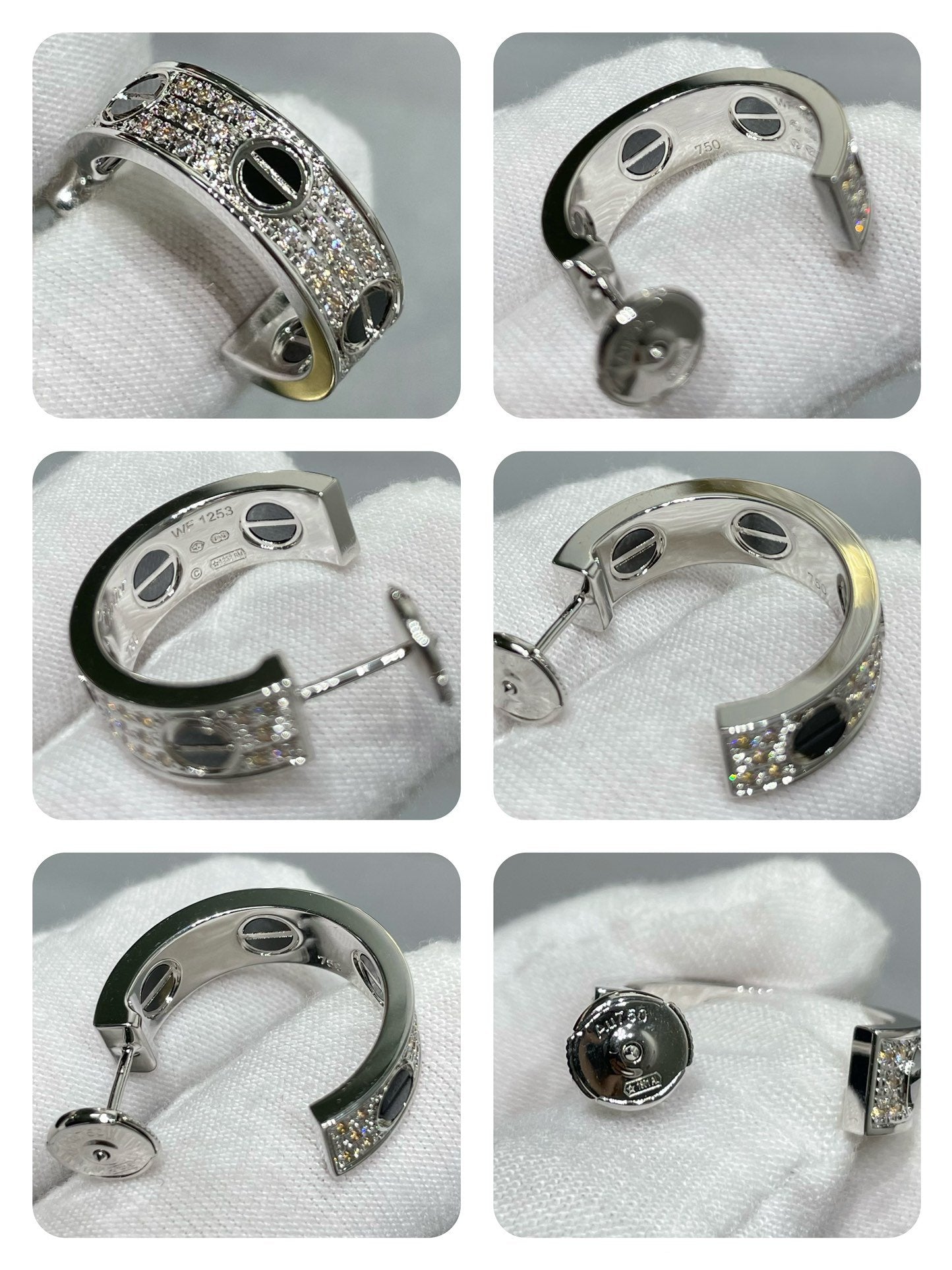 Lumi LOVE Ohrringe aus Keramik mit Diamantbesatz und Silber