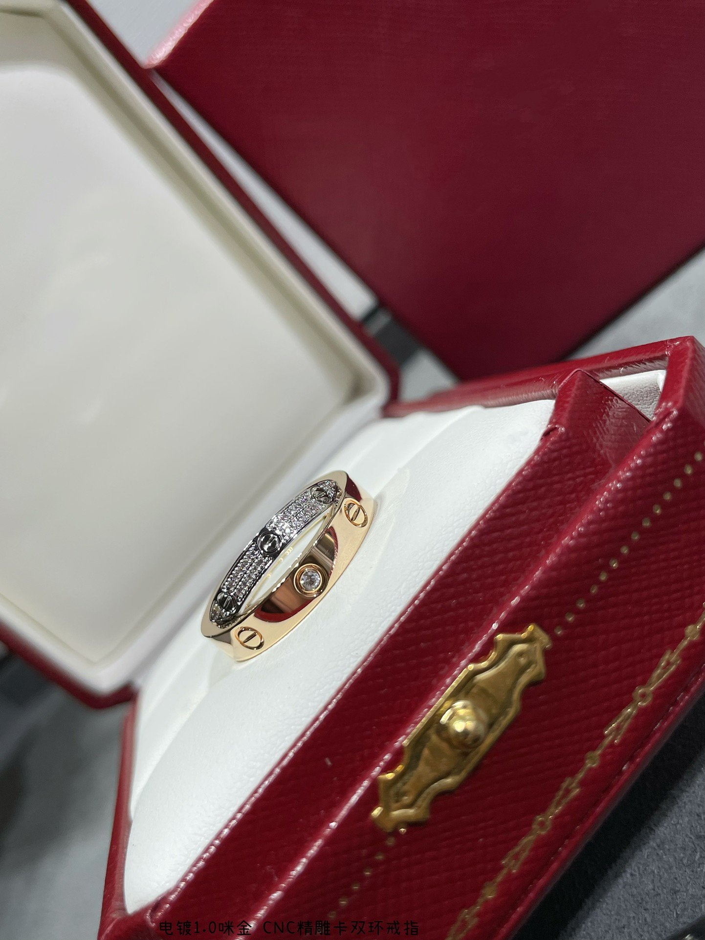 Lumi's LOVE Doppelring aus Roségold, Silber und Diamanten