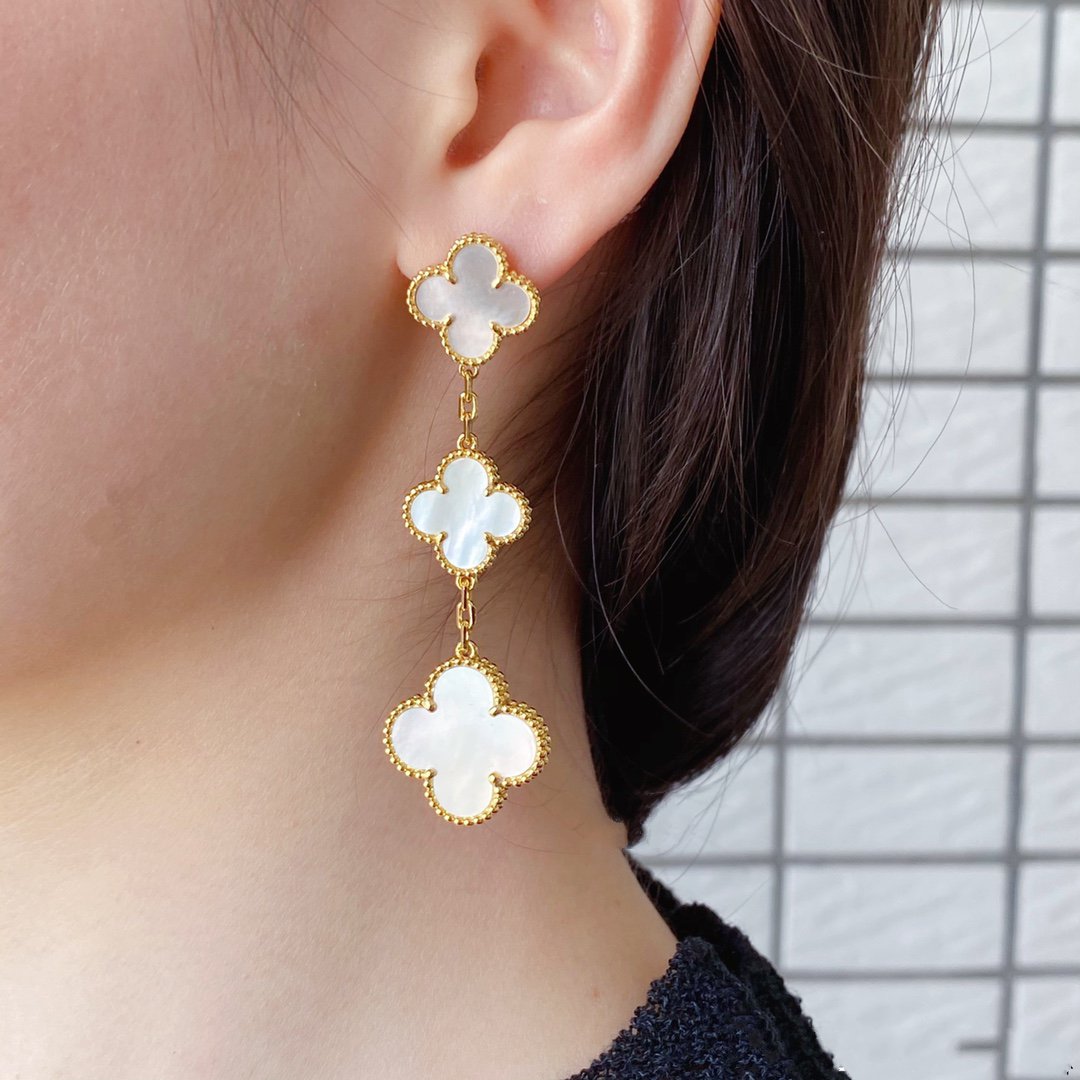 Lumi® CLOVER MOP 3 MOTIFS GOLD EARRINGS 