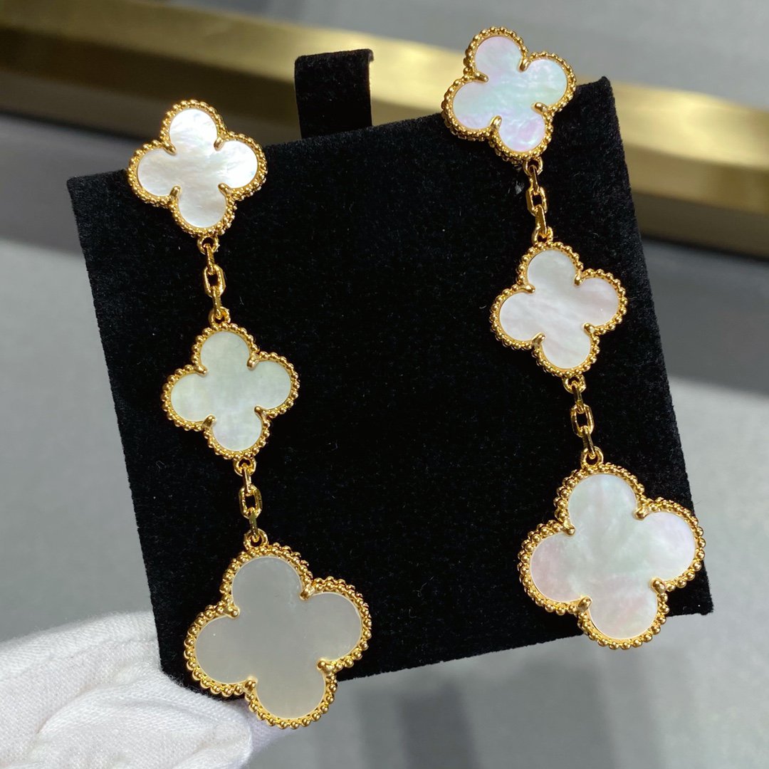 Lumi® CLOVER MOP 3 MOTIFS GOLD EARRINGS 