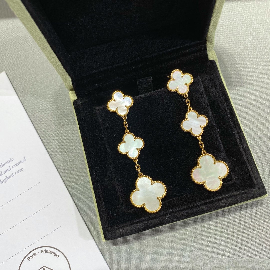 Lumi® CLOVER MOP 3 MOTIFS GOLD EARRINGS 