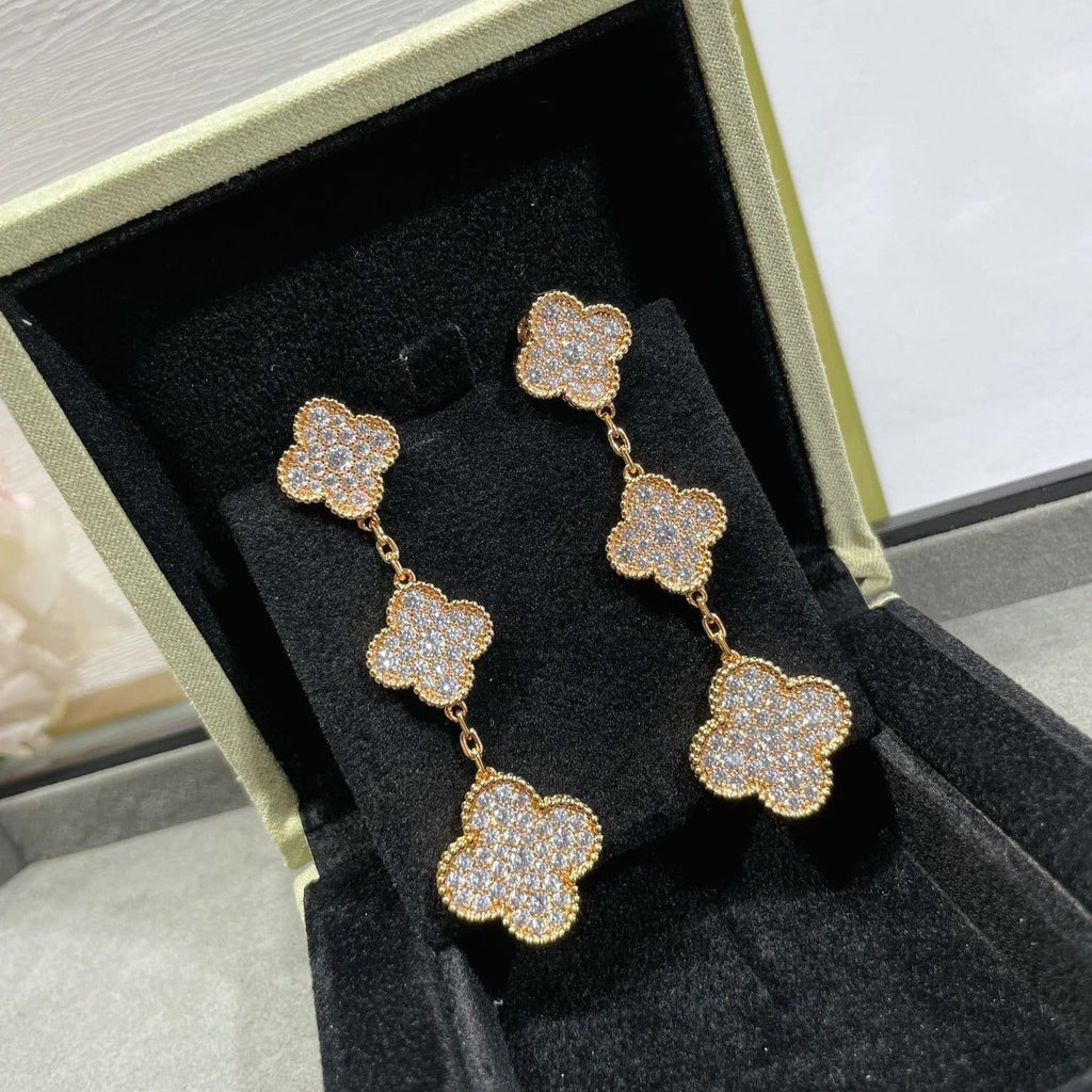 Lumi® KLEE-OHRRINGE MIT 3 MOTIVEN, DIAMANTENBEFESTIGT, ROSÉGOLD