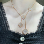 Lumi® Kleeblatt-Halskette mit 6 Diamantmotiven