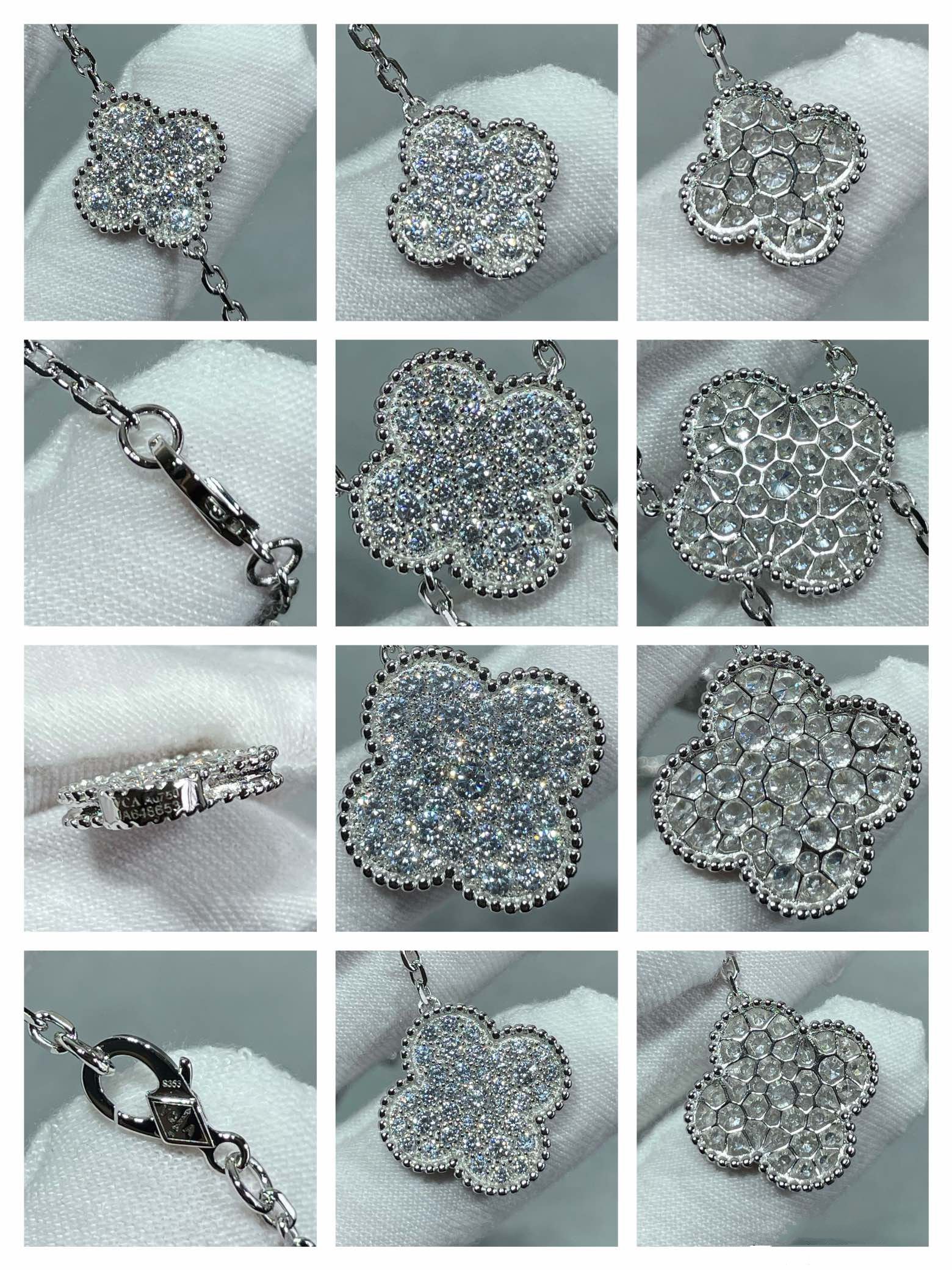 Lumi® Kleeblatt-Halskette mit 6 Diamantmotiven