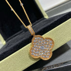 Lumi® CLOVER 25MM GROSSER ANHÄNGER MIT DIAMANTENBESETZUNG, LANGE KETTE