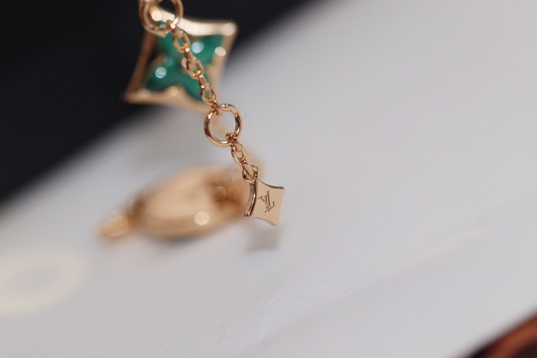 ¡®Lumi¡¯STAR AND SUN 4 MOTIF PINK GOLD MALACHITE BRACELET