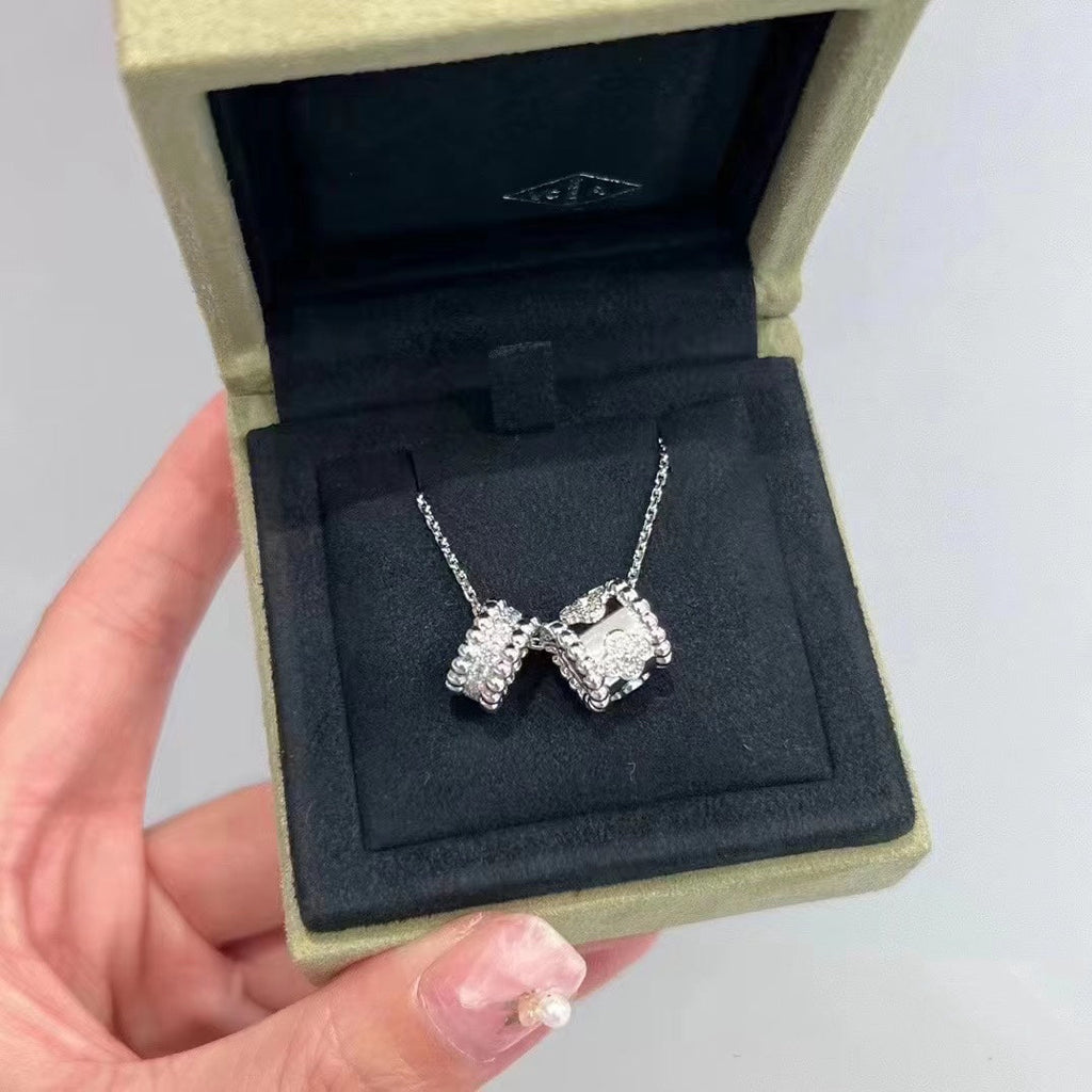 ¡®Lumi¡¯PERLEE DOPPELANHÄNGER SILBER DIAMANT-KETTE