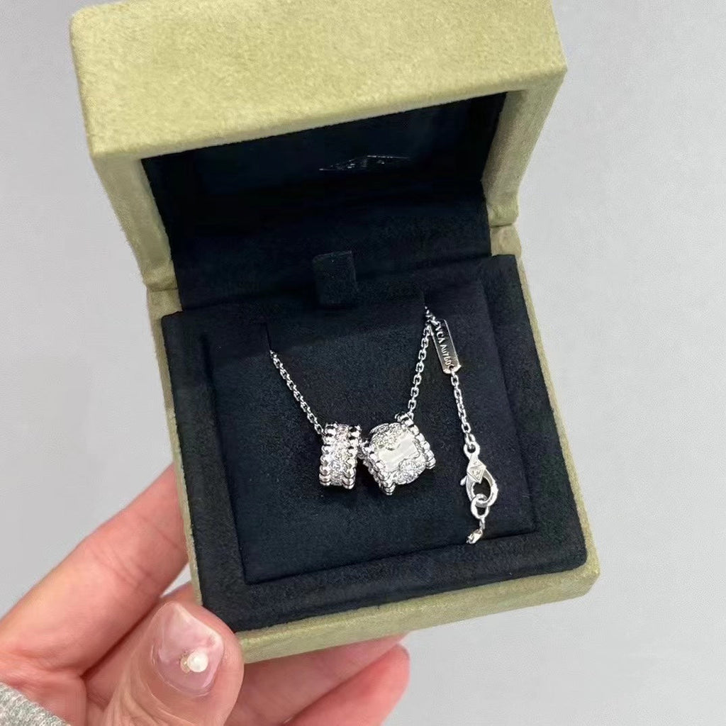 ¡®Lumi¡¯PERLEE DOPPELANHÄNGER SILBER DIAMANT-KETTE