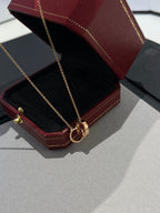 Lumi® LOVE Halskette Doppelring Roségold 