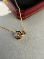 Lumi® LOVE Halskette Doppelring Roségold 