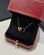 Lumi® LOVE Halskette Doppelring Roségold 