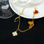 Lumi® Lucky Spring 5 Motiv Goldarmband 