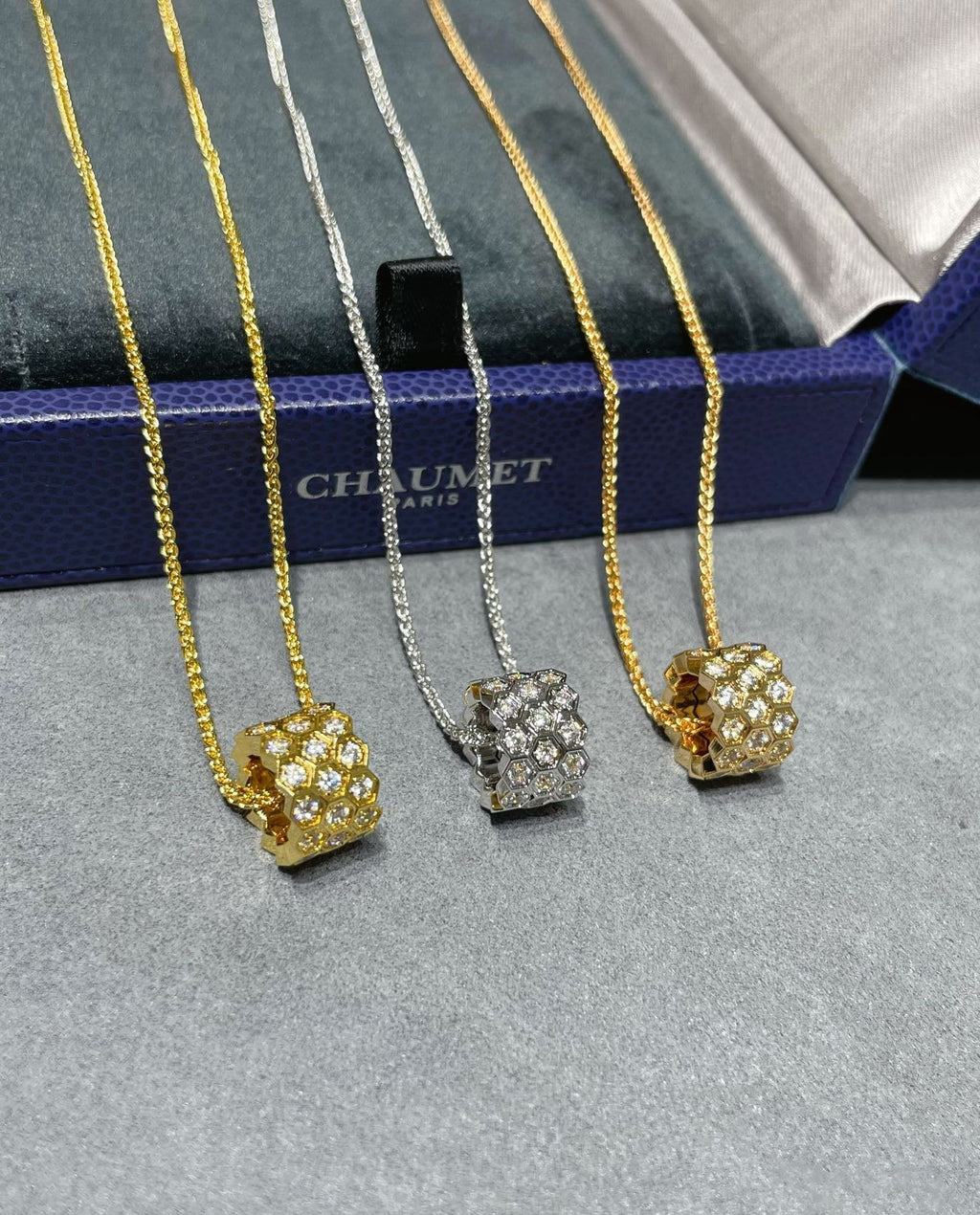Lumi® BEE LOVE DIAMOND PAVED 3 ROW NECKLACE 