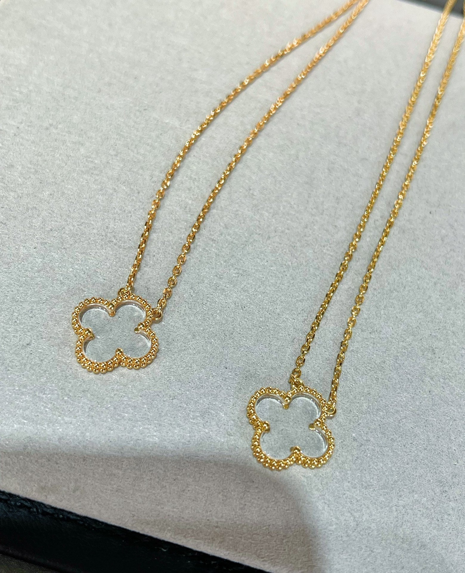 ¡®Lumi¡¯CLOVER ROCK CRYSTAL ROSE GOLD NECKLACE