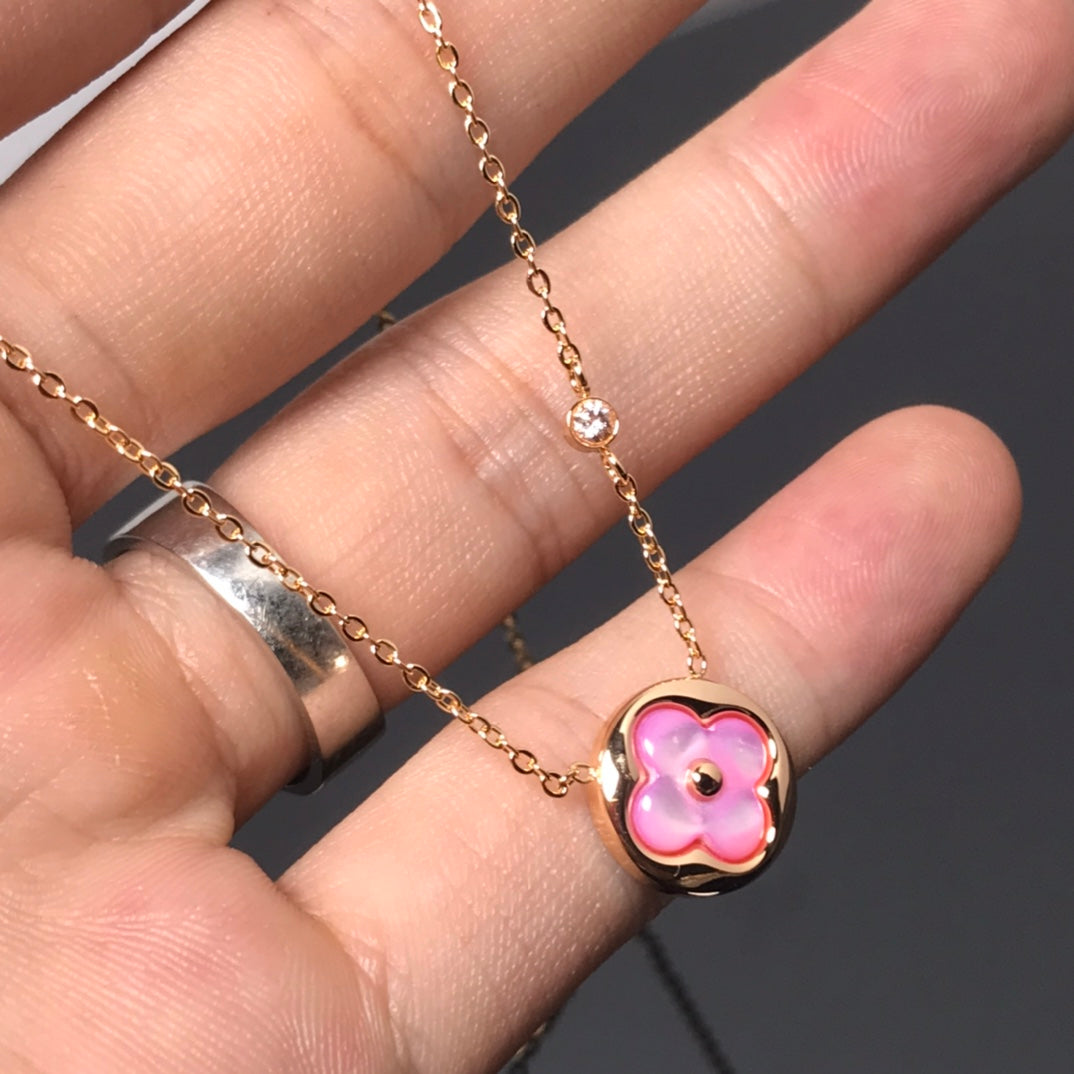 ¡®Lumi¡¯COLOR BLOSSOM PINK MOP SUN GOLD NECKLACE